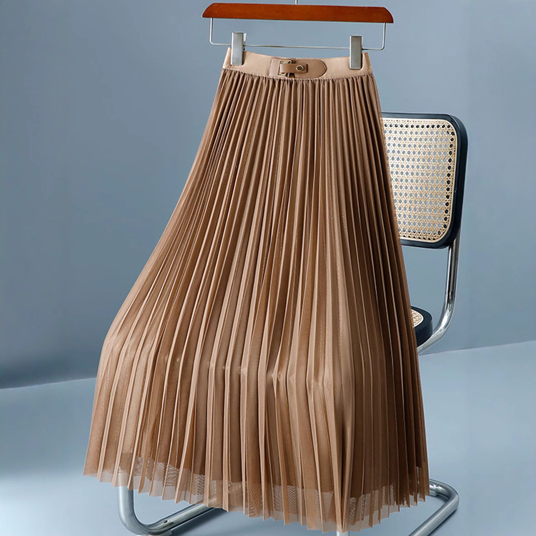 Classic all-match drape high waist slim skirt 17 02