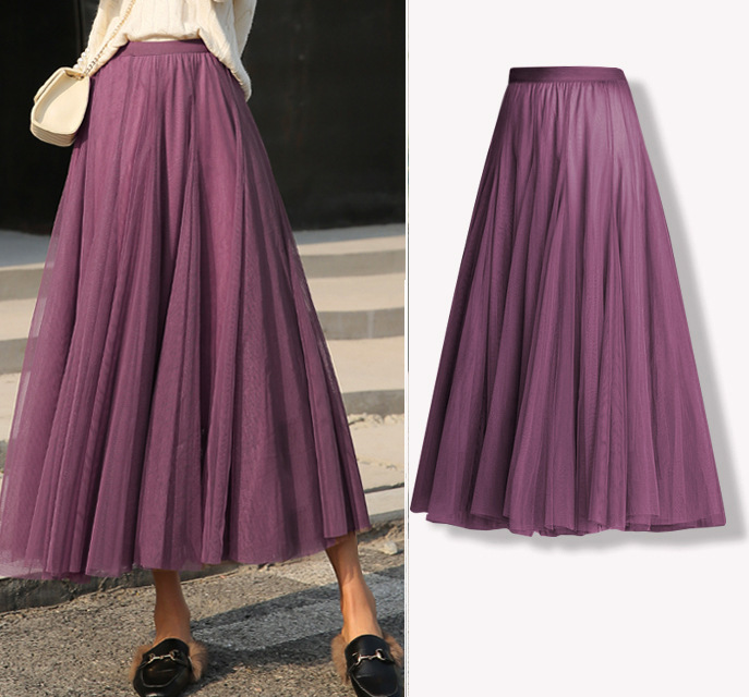 Pleated skirt mesh skirt women's fairy gauze skirt 19