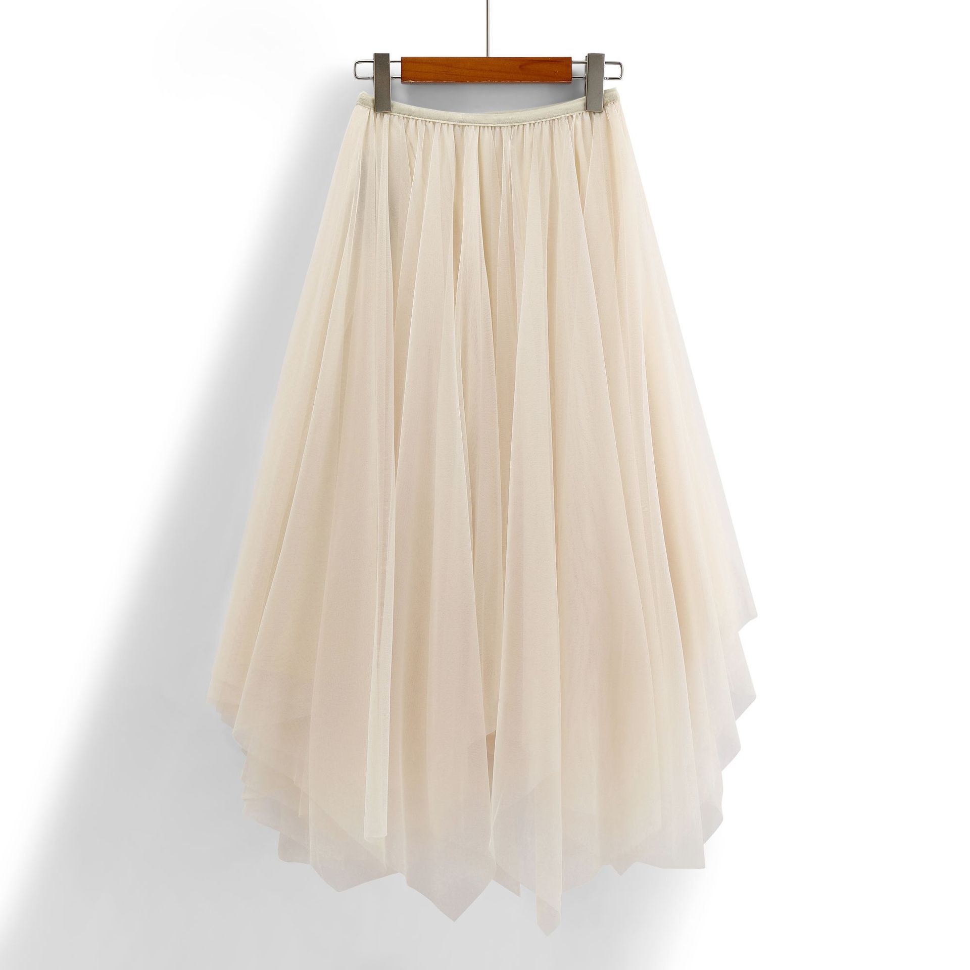 Women's irregular mesh mid-length skirt 18 01