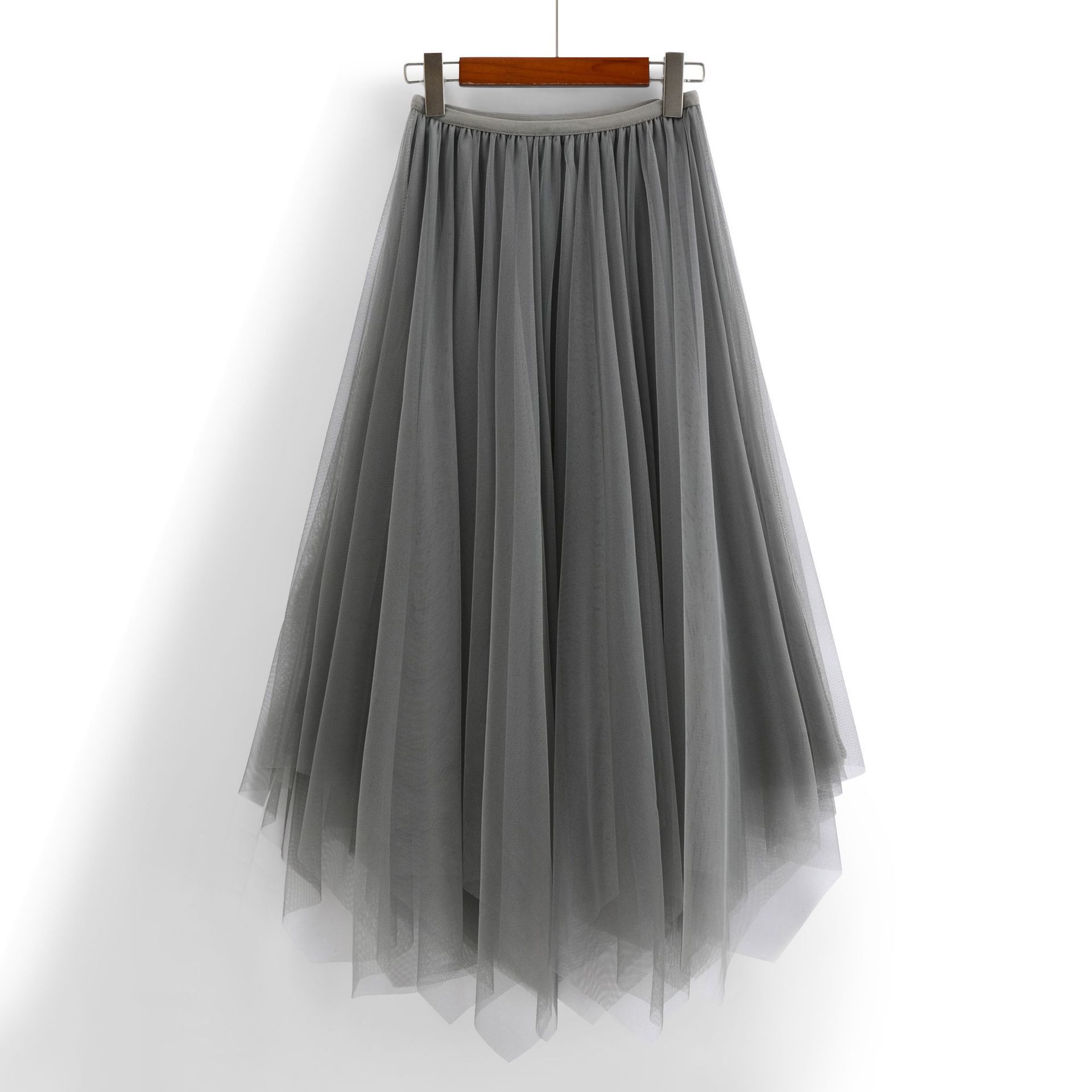 Women's irregular mesh mid-length skirt 18