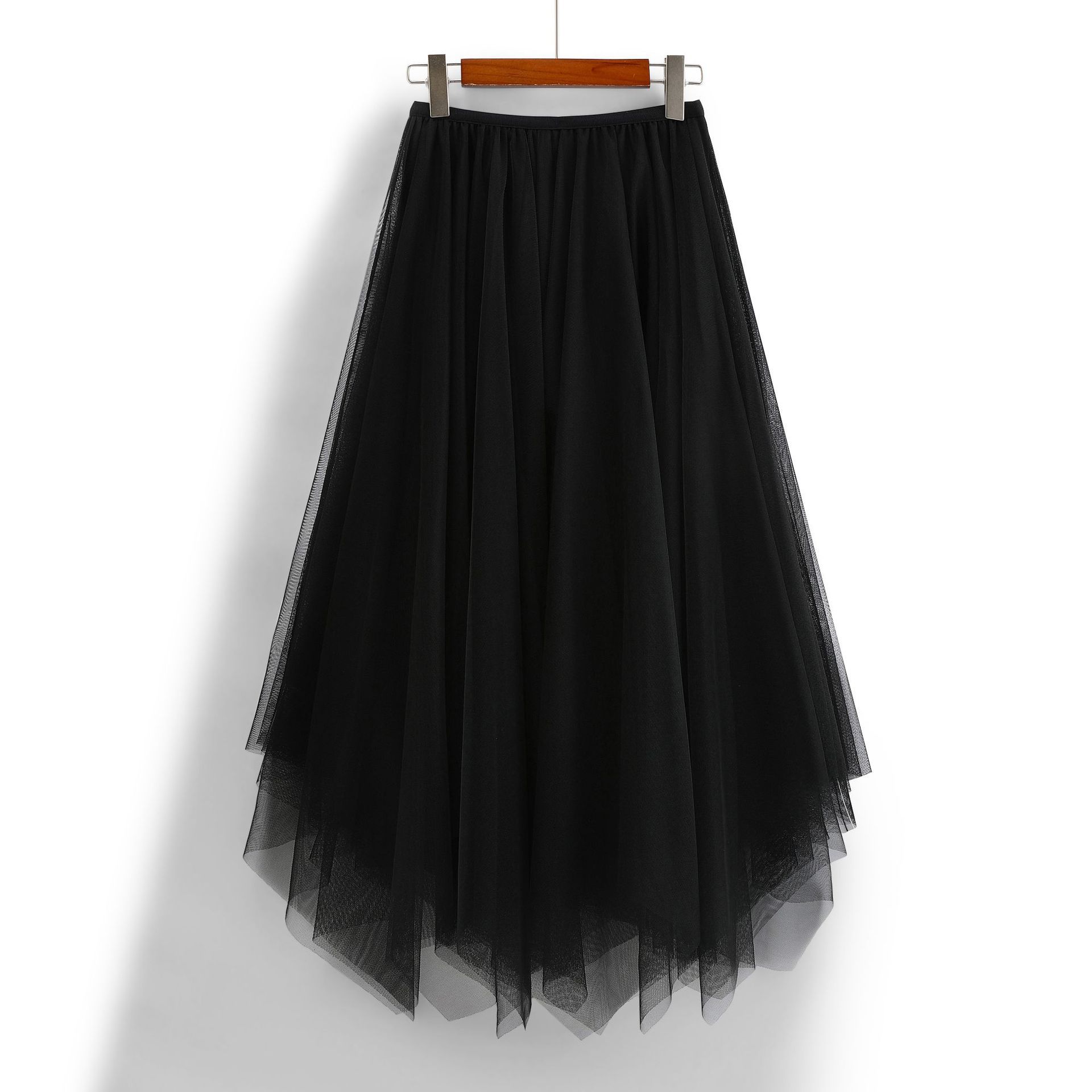 Women's irregular mesh mid-length skirt 18