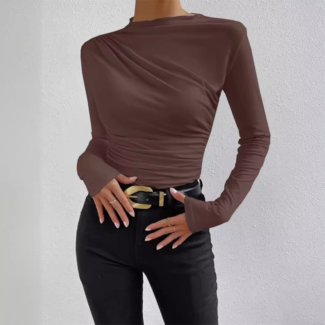 Half turtleneck solid color slim fit bottoming shirt 30