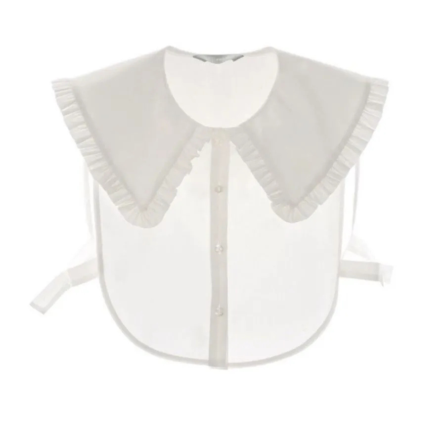 Decorative embroidered fake collar with ruffles 58 02