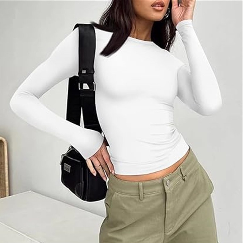 Solid color versatile pullover short T-shirt 52