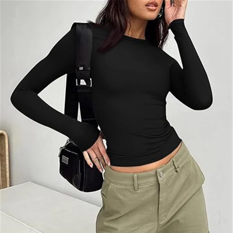 Solid color versatile pullover short T-shirt 52